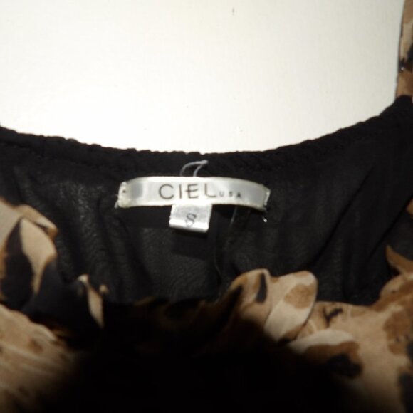 Ciel USA Layered Animal Print Sun Dress Sz S - Picture 4 of 5